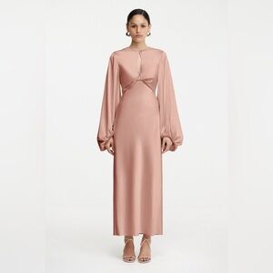 Significant Other Demi Column Gown Long-Sleeve Open back Maxi Dress size 10